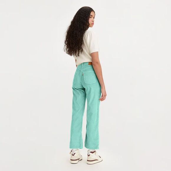 NWT Levi's 26 x 27 Ribcage Straight Ankle Premium Corduroy Pants Electric Green - Picture 1 of 10